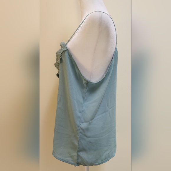 Sage Green Lace Up Camisole Cami Tank Top Women's Size Medium - Picture 4 of 6